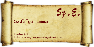 Szögi Emma névjegykártya
