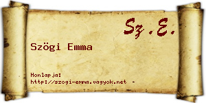 Szögi Emma névjegykártya